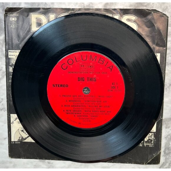 Dig This Columbia Promo Sampler Compact 33 1969 Moondog Santana Pete Seeger - Picture 4 of 8